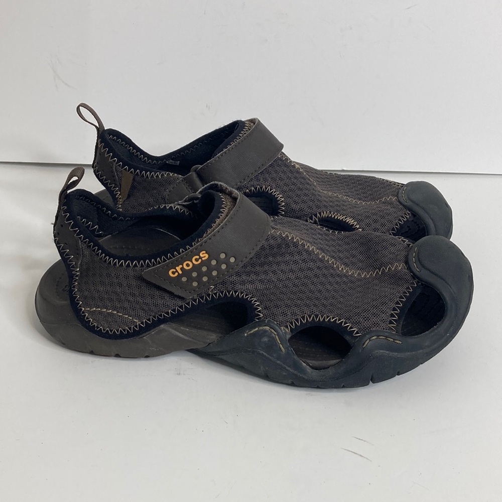 Crocs Sandals Mens 8 Brown Swiftwater Mesh Shoes Lightweight Water Camping